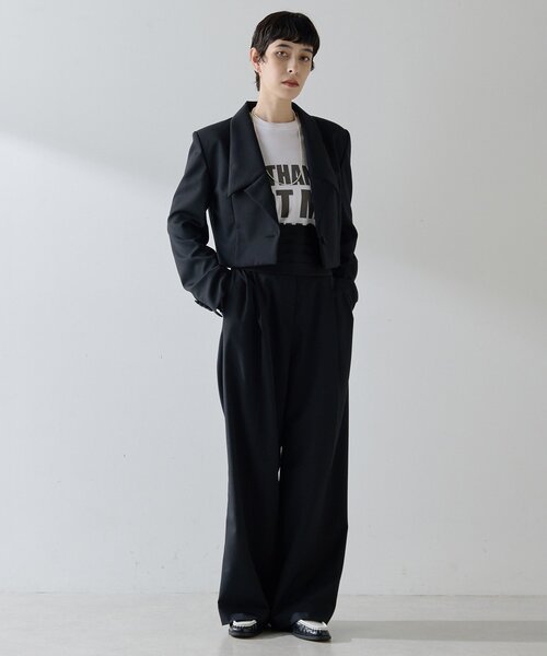 Whim Gazette(ウィムガゼット)の「ウールギャバテーラージャケット(テーラードジャケット・レディース・グレー/ブラック・FREE)」の10枚目の写真