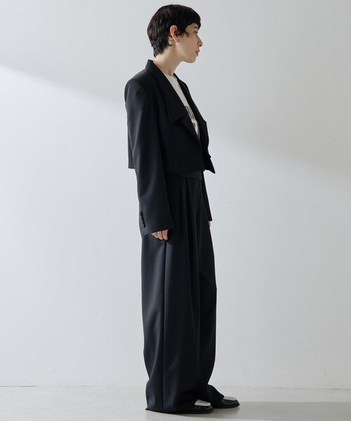 Whim Gazette(ウィムガゼット)の「ウールギャバテーラージャケット(テーラードジャケット・レディース・グレー/ブラック・FREE)」の6枚目の写真