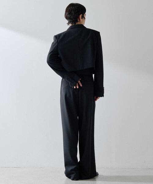 Whim Gazette(ウィムガゼット)の「ウールギャバテーラージャケット(テーラードジャケット・レディース・グレー/ブラック・FREE)」の5枚目の写真