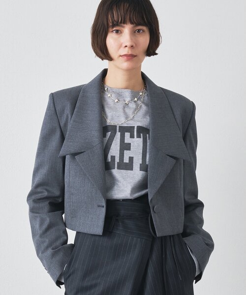 Whim Gazette(ウィムガゼット)の「ウールギャバテーラージャケット(テーラードジャケット・レディース・グレー/ブラック・FREE)」の21枚目の写真