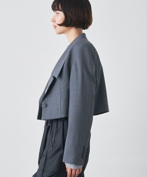 Whim Gazette(ウィムガゼット)の「ウールギャバテーラージャケット(テーラードジャケット・レディース・グレー/ブラック・FREE)」の22枚目の写真