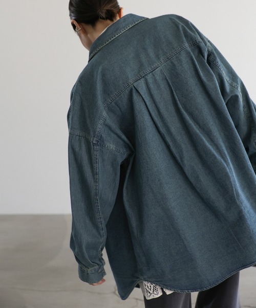 select MOCA（セレクトモカ）の「長袖シャツ（シャツ/ブラウス・レディース・ブルー・FREE）」の5枚目の写真