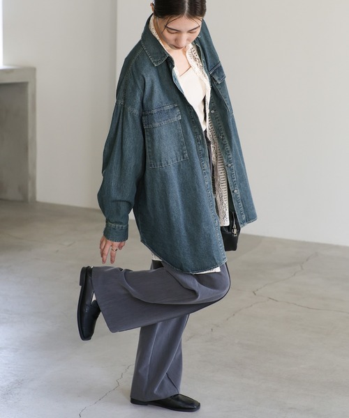 select MOCA（セレクトモカ）の「長袖シャツ（シャツ/ブラウス・レディース・ブルー・FREE）」の6枚目の写真