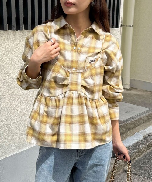 fredy emue（フレディエミュ）の「オンブレーチェックキャミビスチェ（キャミソール・レディース・イエロー系その他/ブラウン系その他・38）」の2枚目の写真