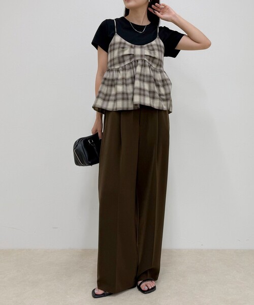 fredy emue（フレディエミュ）の「オンブレーチェックキャミビスチェ（キャミソール・レディース・イエロー系その他/ブラウン系その他・38）」の11枚目の写真