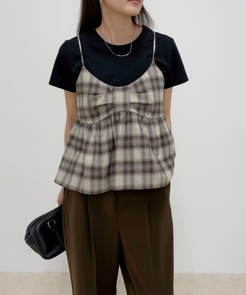 fredy emue（フレディエミュ）の「オンブレーチェックキャミビスチェ（キャミソール・レディース・イエロー系その他/ブラウン系その他・38）」の13枚目の写真