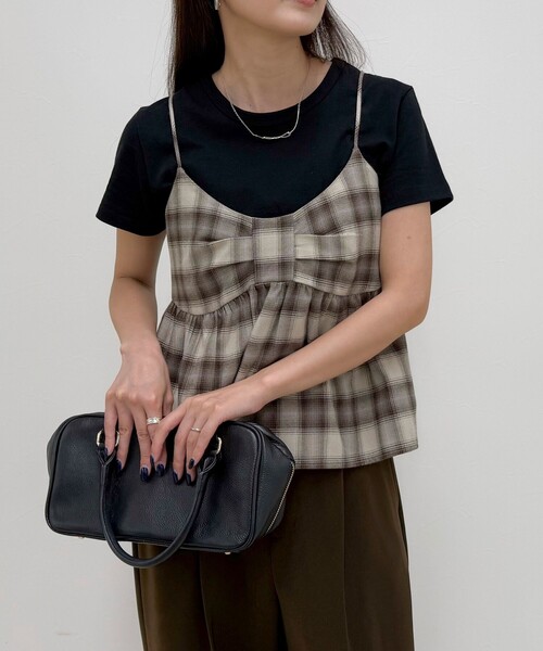 fredy emue（フレディエミュ）の「オンブレーチェックキャミビスチェ（キャミソール・レディース・イエロー系その他/ブラウン系その他・38）」の14枚目の写真