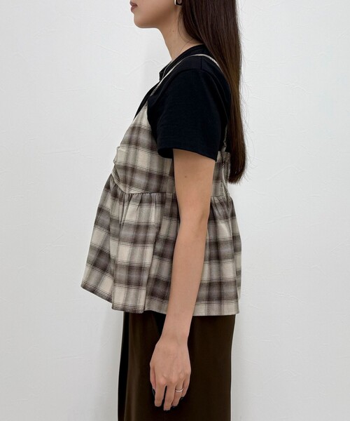 fredy emue（フレディエミュ）の「オンブレーチェックキャミビスチェ（キャミソール・レディース・イエロー系その他/ブラウン系その他・38）」の20枚目の写真