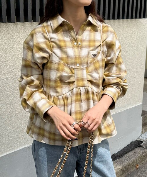 fredy emue（フレディエミュ）の「オンブレーチェックキャミビスチェ（キャミソール・レディース・イエロー系その他/ブラウン系その他・38）」の3枚目の写真