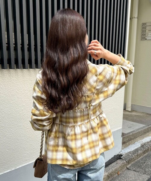 fredy emue（フレディエミュ）の「オンブレーチェックキャミビスチェ（キャミソール・レディース・イエロー系その他/ブラウン系その他・38）」の6枚目の写真