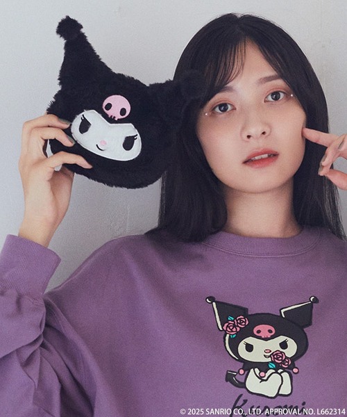earth music&ecology(アースミュージックアンドエコロジー)の「マイメロディ&クロミ/earth フェイスポーチ(ポーチ・レディース・ブラック/ピンク・FREE)」の13枚目の写真