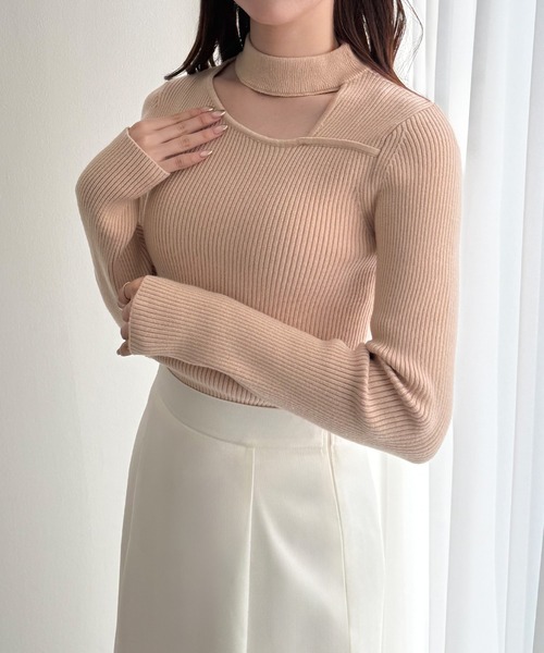 CELINE フィービー期 アシンメトリーリブニット ベージュ CELINE