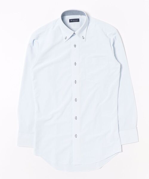 TOKYO SHIRTS(トウキョウシャツ)の「形態安定ノンアイロン ボタンダウン 長袖ストレッチビジネスワイシャツ(ビジネスシャツ・メンズ・サックスブルー・首回り39cm-裄丈80cm/首回り39cm-裄丈84cm/首回り41cm-裄丈82cm/首回り41cm-裄丈86cm/首回り42cm-裄丈82cm/首回り42cm-裄丈86cm/首回り43cm-裄丈82cm/首回り43cm-裄丈86cm/首回り37cm-裄丈80cm/首回り37cm-裄丈84cm)」の6枚目の写真