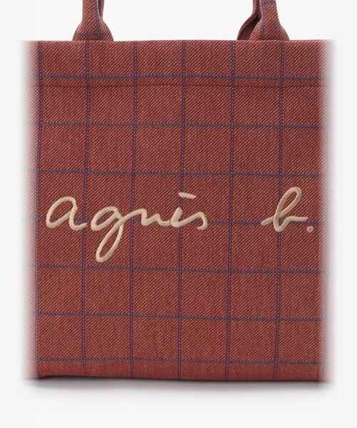チェック ラージ トートバッグ ZAX03A－02（トートバッグ）｜agnes b