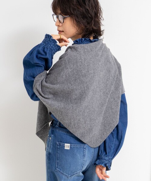 手洗い可能》カシミヤ混三角ストール（ニット/セーター）｜NOLLEY'S