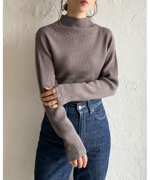 She's Closet(シーズクローゼット)の「プチハイネックタイト長袖リブニットトップス(ニット/セーター・レディース・グレイッシュベージュ/ブラック/オフホワイト/ベージュ・M/L)」の6枚目の写真