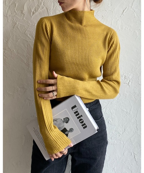 She's Closet(シーズクローゼット)の「プチハイネックタイト長袖リブニットトップス(ニット/セーター・レディース・グレイッシュベージュ/ブラック/オフホワイト/ベージュ・M/L)」の8枚目の写真