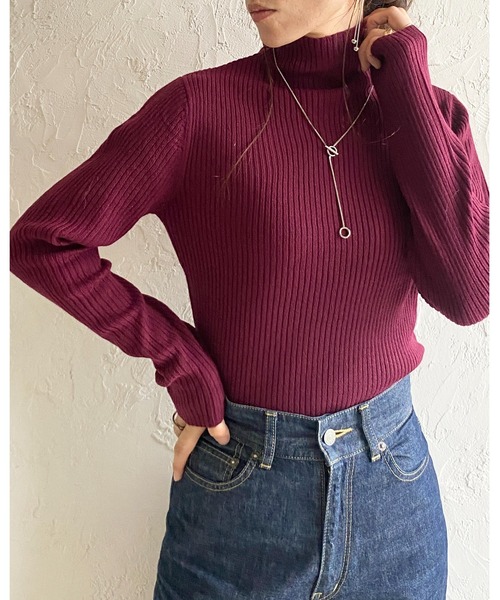 She's Closet(シーズクローゼット)の「プチハイネックタイト長袖リブニットトップス(ニット/セーター・レディース・グレイッシュベージュ/ブラック/オフホワイト/ベージュ・M/L)」の12枚目の写真