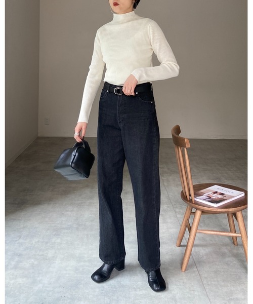 She's Closet(シーズクローゼット)の「プチハイネックタイト長袖リブニットトップス(ニット/セーター・レディース・グレイッシュベージュ/ブラック/オフホワイト/ベージュ・M/L)」の13枚目の写真