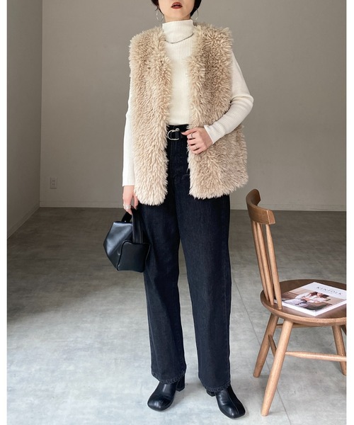 She's Closet(シーズクローゼット)の「プチハイネックタイト長袖リブニットトップス(ニット/セーター・レディース・グレイッシュベージュ/ブラック/オフホワイト/ベージュ・M/L)」の14枚目の写真