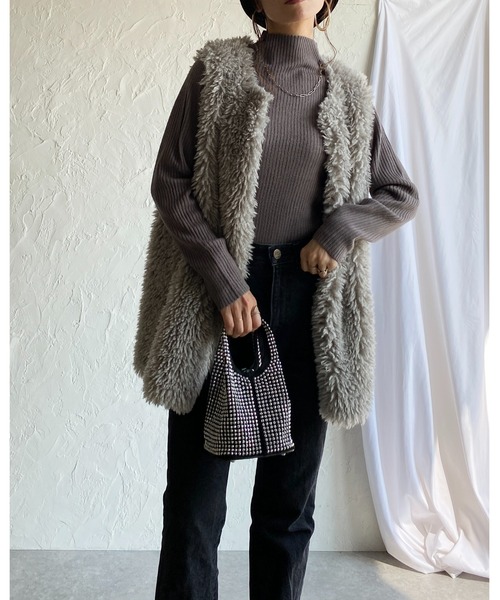 She's Closet(シーズクローゼット)の「プチハイネックタイト長袖リブニットトップス(ニット/セーター・レディース・グレイッシュベージュ/ブラック/オフホワイト/ベージュ・M/L)」の17枚目の写真