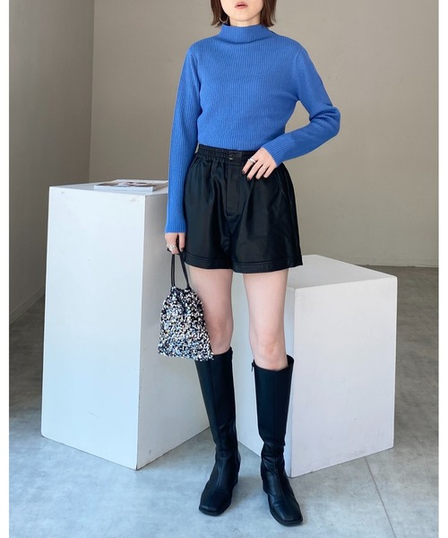 She's Closet(シーズクローゼット)の「プチハイネックタイト長袖リブニットトップス(ニット/セーター・レディース・グレイッシュベージュ/ブラック/オフホワイト/ベージュ・M/L)」の22枚目の写真