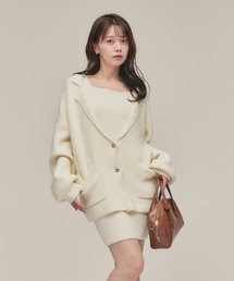 fupel（フぺル）の「choker melange knit setup / チョーカー付きメランジニットセットアップ（アンサンブル）」