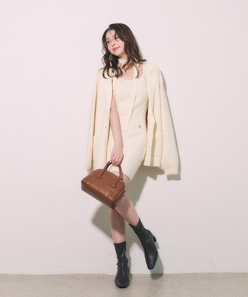 fupel(フぺル)の「choker melange knit setup / チョーカー付きメランジニットセットアップ(アンサンブル・レディース・ベージュ/アイボリー/グレー・FREE)」の15枚目の写真