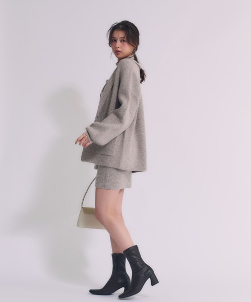 fupel(フぺル)の「choker melange knit setup / チョーカー付きメランジニットセットアップ(アンサンブル・レディース・ベージュ/アイボリー/グレー・FREE)」の8枚目の写真