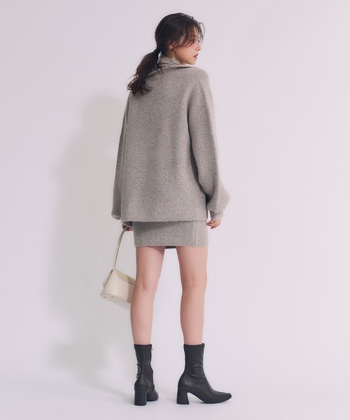 fupel(フぺル)の「choker melange knit setup / チョーカー付きメランジニットセットアップ(アンサンブル・レディース・ベージュ/アイボリー/グレー・FREE)」の9枚目の写真