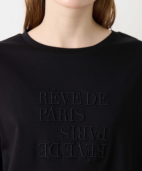 LE SOUK HOLIDAY(ルスークホリデー)の「刺しゅうロングTシャツ【綿100%】(Tシャツ/カットソー・レディース・ブラック/オフホワイト・M/L)」の20枚目の写真