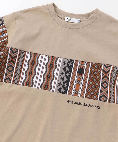 WASK(ワスク)の「ネイティブ柄プリントTシャツ(110~160cm)(Tシャツ/カットソー・キッズ・ベージュ/ブラック・150cm/160cm/140cm/130cm)」の13枚目の写真