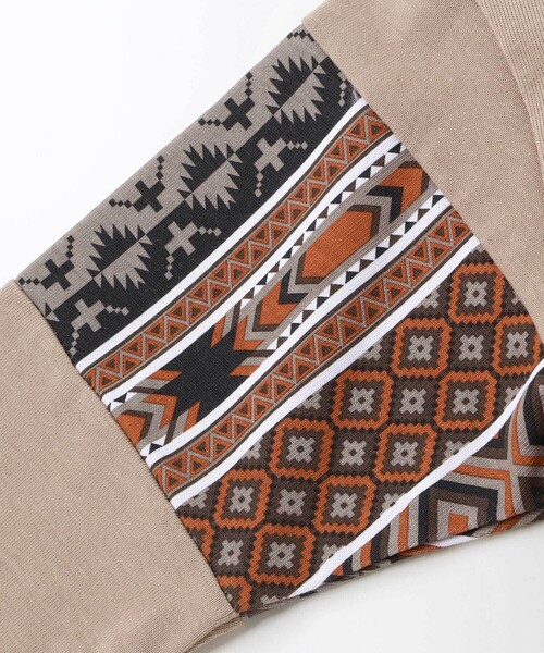 WASK(ワスク)の「ネイティブ柄プリントTシャツ(110~160cm)(Tシャツ/カットソー・キッズ・ベージュ/ブラック・150cm/160cm/140cm/130cm)」の14枚目の写真