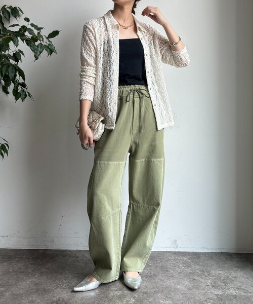 DouDou(ドゥドゥ)の「ラメシアーレースシャツ(シャツ/ブラウス・レディース・ネイビー/オフホワイト・FREE)」の11枚目の写真