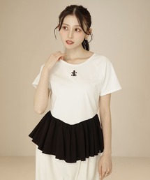 EIMY ISTOIRE | バリエプリントぺプラムTシャツ(Tシャツ/カットソー)