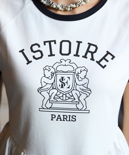 EIMY ISTOIRE(エイミーイストワール)の「バリエプリントぺプラムTシャツ(Tシャツ/カットソー・レディース・その他8/ホワイト/ブラック・F)」の19枚目の写真