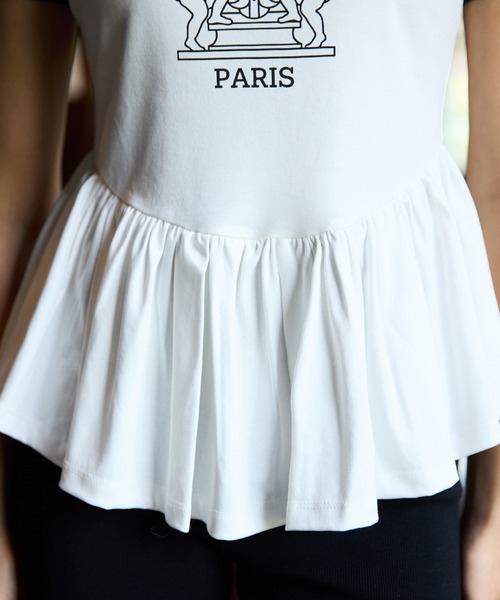 EIMY ISTOIRE(エイミーイストワール)の「バリエプリントぺプラムTシャツ(Tシャツ/カットソー・レディース・その他8/ホワイト/ブラック・F)」の22枚目の写真