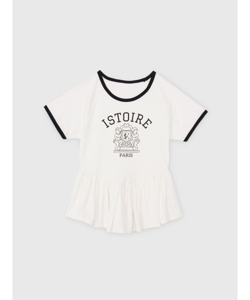 EIMY ISTOIRE(エイミーイストワール)の「バリエプリントぺプラムTシャツ(Tシャツ/カットソー・レディース・その他8/ホワイト/ブラック・F)」の16枚目の写真