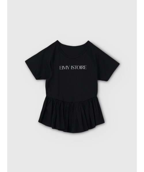 EIMY ISTOIRE(エイミーイストワール)の「バリエプリントぺプラムTシャツ(Tシャツ/カットソー・レディース・その他8/ホワイト/ブラック・F)」の9枚目の写真