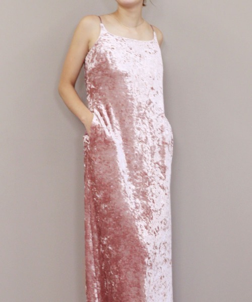 【ANDRESD】curved square velour dress 結婚式 ワンピース パーティードレス オケージョンドレス お呼ばれ 二次会 成人式 同窓会