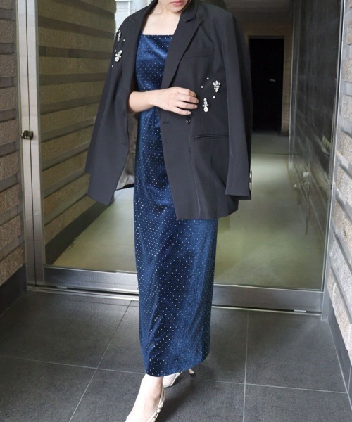DONOBAN(ドノバン)の「【ANDRESD】curved square velour dress 結婚式 ワンピース パーティードレス オケージョンドレス お呼ばれ 二次会 成人式 同窓会(ドレス・レディース・グレー/ピンク/グリーン/ブラック系その他/ネイビー系・S/M/L)」の15枚目の写真