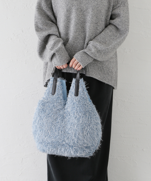 B.C STOCK(ベーセーストック)の「T.S.L/ティーエスエル フェイクファートートBAG(ショルダーバッグ・レディース・ブルー/ブラック/ブラウン・FREE)」の12枚目の写真