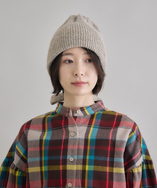 Paradise Picnic（パラダイスピクニック）の「バックリボン　ニット帽（ニットキャップ/ビーニー・レディース・ブラック/グレー/ベージュ/ミント・FREE）」の11枚目の写真
