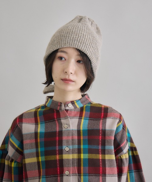 Paradise Picnic（パラダイスピクニック）の「バックリボン　ニット帽（ニットキャップ/ビーニー・レディース・ブラック/グレー/ベージュ/ミント・FREE）」の12枚目の写真
