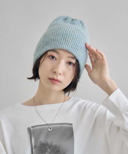 Paradise Picnic（パラダイスピクニック）の「バックリボン　ニット帽（ニットキャップ/ビーニー・レディース・ブラック/グレー/ベージュ/ミント・FREE）」の16枚目の写真