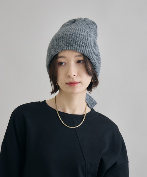 Paradise Picnic（パラダイスピクニック）の「バックリボン　ニット帽（ニットキャップ/ビーニー・レディース・ブラック/グレー/ベージュ/ミント・FREE）」の20枚目の写真