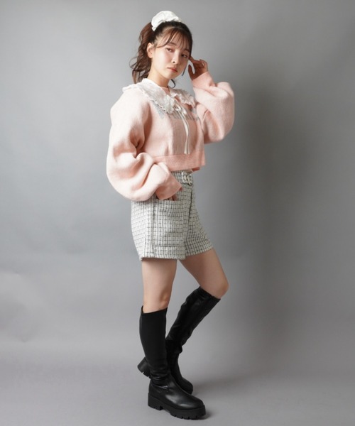 SPINNS（スピンズ）の「ツイードショートパンツ/ベルト（その他パンツ・レディース・ブラック/ホワイト・ONESIZE）」の9枚目の写真