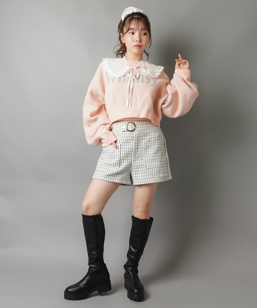 SPINNS（スピンズ）の「ツイードショートパンツ/ベルト（その他パンツ・レディース・ブラック/ホワイト・ONESIZE）」の11枚目の写真