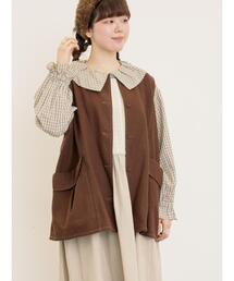 Samansa Mos2 | デニム/ツイルクルーネックベスト(ベスト)