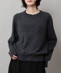 Munich | 12GG天竺編みソフトニットロゴ刺繍プルオーバー(ニット/セーター)